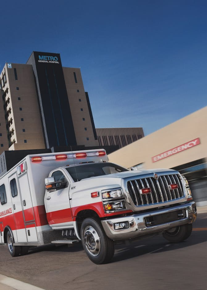 A ambulance on the road