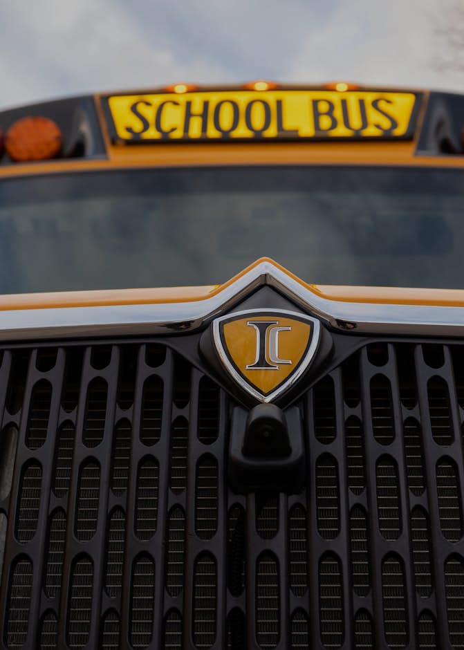 Close up shot of a bus