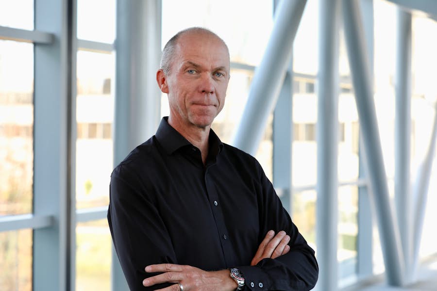 A person wearing a black shirt