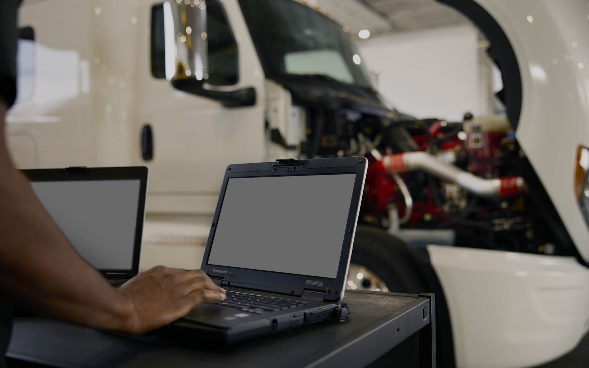 A person using a laptop