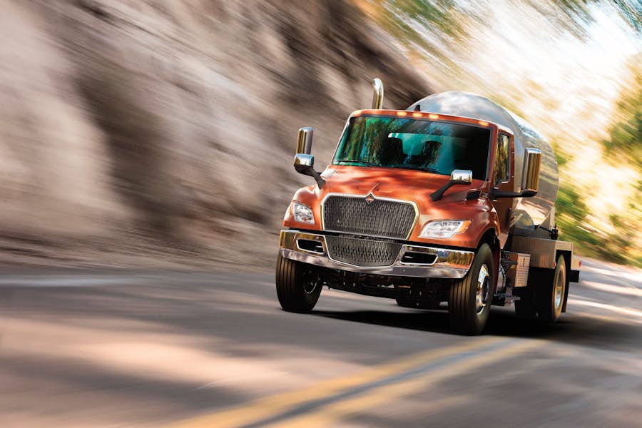 MV Series propane truck on road