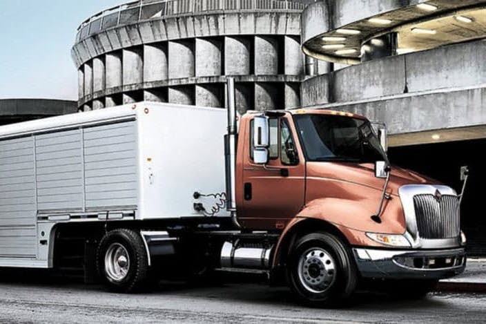 A truck parked on the street