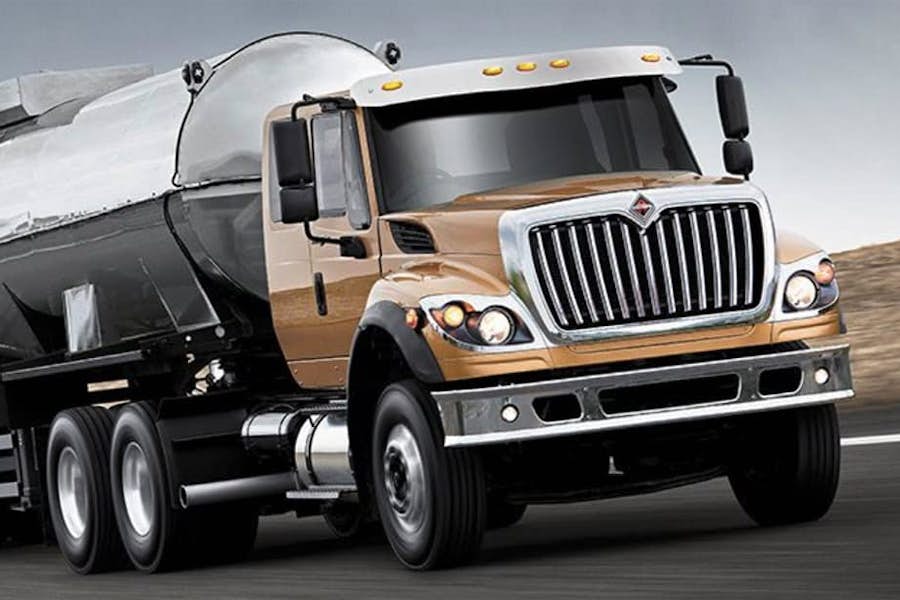 A large truck with a tank on the side