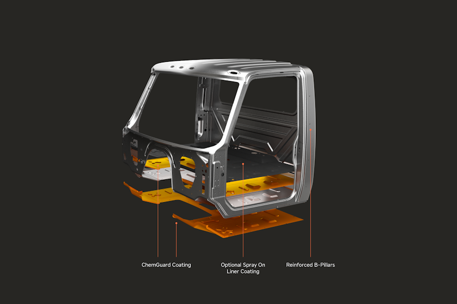 A metal frame with text overlay